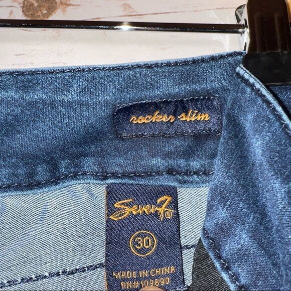WOMENS Seven7 Rocker Slim Blue Jeans size 30 - Picture 10 of 16